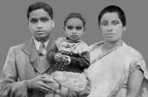 Mrs. & Mr. K. P. Zachariah with elder daughter, 1938